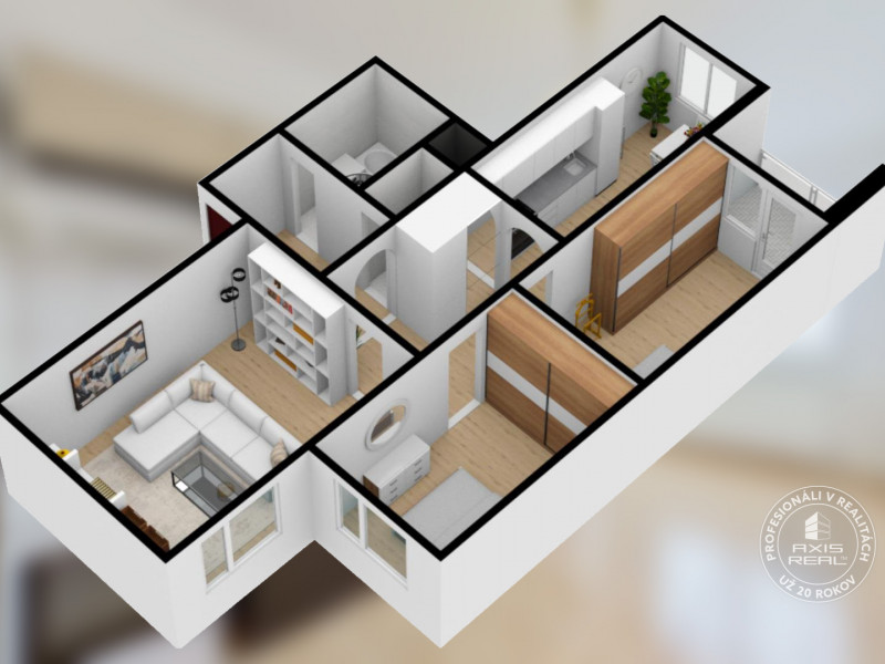  PRIESTRANNÝ 3-izbový byt na sídlisku Západ