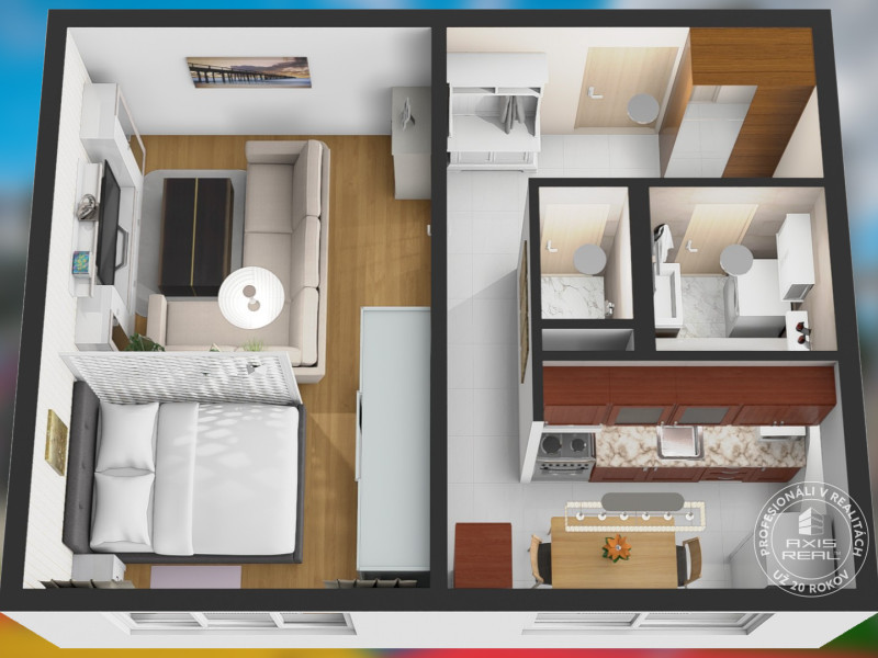  Rezervované: 1-izbový byt Rača, Závadská