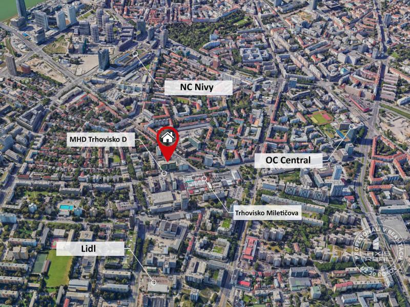  2-izbový byt s oddelenou kuchyňou a KLÍMOU, Miletičova 60