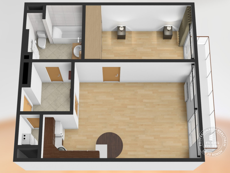  Pekný 2-izbový byt (54 m2) s BALKÓNOM v NOVOSTAVBE