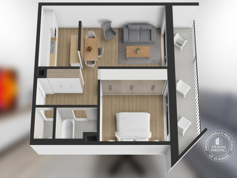  2-izbový byt s LODŽIOU, PARKOVANÍM A KOMUNITNOU TERASOU