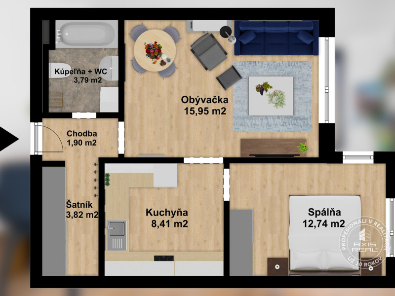  2-izbový byt s oddelenou kuchyňou a KLÍMOU, Miletičova 60