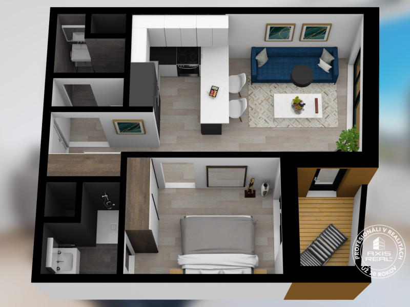  Luxusný slnečný 2-i byt, klíma, lodžia, parking, SKY PARK