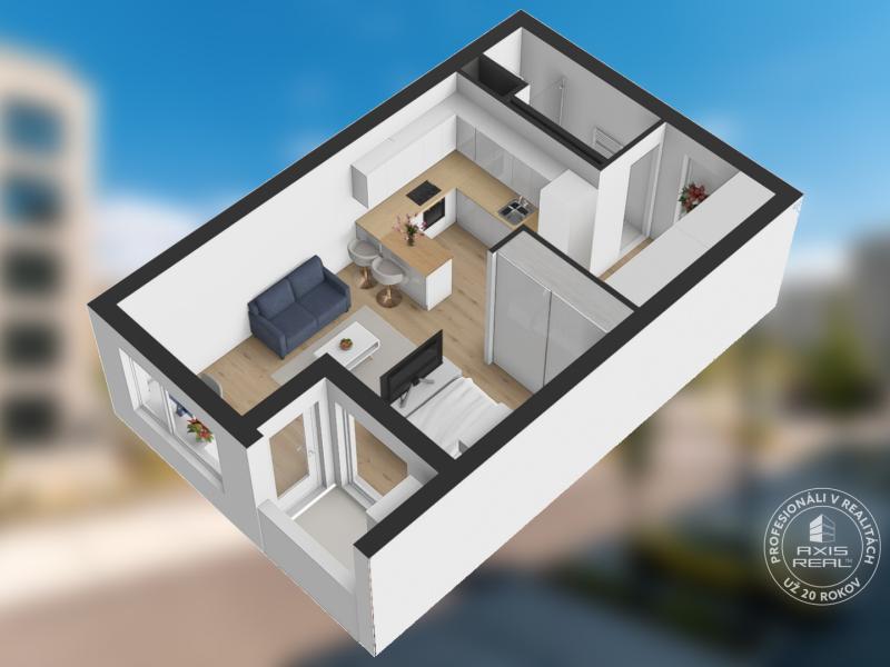  Nový slnečný 1,5i byt, klimatizácia, garáž, park. státie