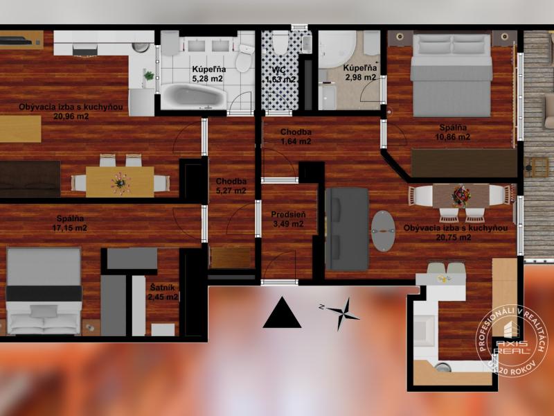  NICE 4-room apartment divided into TWO SEPARATE APARTMENTS