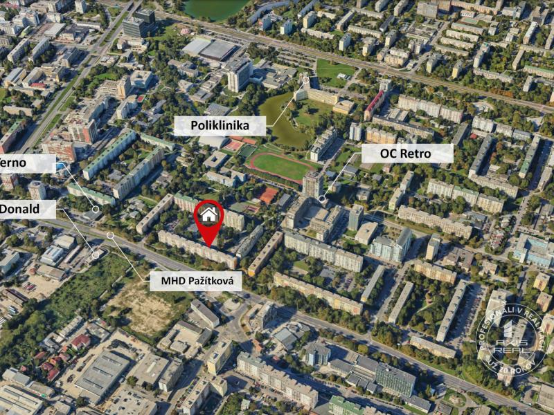  Zariadený 2-izbový byt, DVE NEPRIECHODNÉ IZBY, OC RETRO