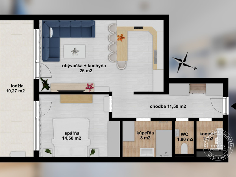  ŠPIČKOVO KOMPLETNE ZARIADENÝ 2-izb. byt bez kompromisov