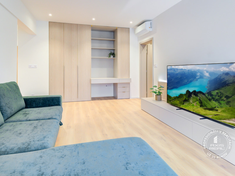 Rent One br. apt, all new, aircon, storage cellar, Budovatelska, Nivy