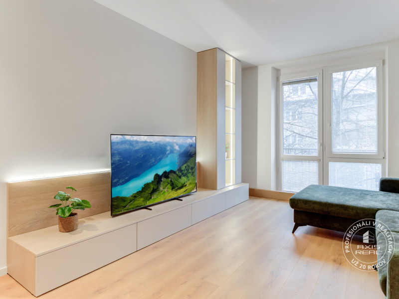 Rent One br. apt, all new, aircon, storage cellar, Budovatelska, Nivy