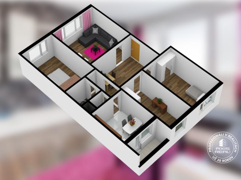  4-i., ZARIADENÝ, lodžia, pivnica, internet, Röntgenova ul.