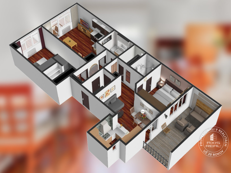   VÝNIMOČNÝ 4-izbový byt rozdelený na DVA SAMOSTATNÉ BYTY