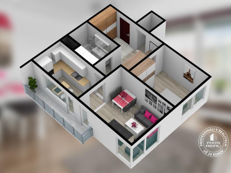 Rent Spacious 2 room  apt., balcony, parking, AIRCON, Lamač, Bakošova