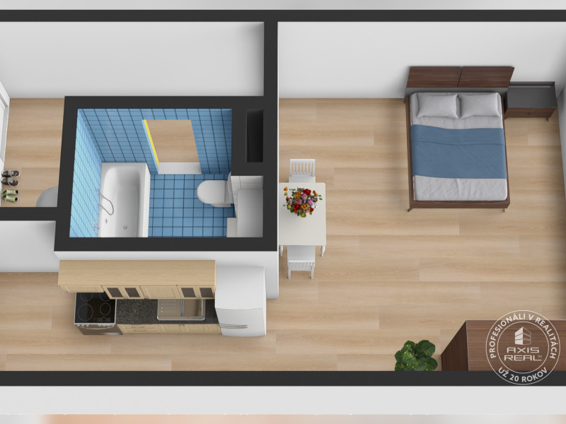  Veľký 1-izbový byt, NOVOSTAVBA, BA V. Petržalka, Haanova