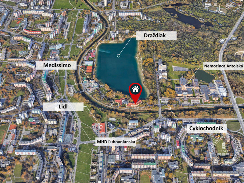  ZARIADENÁ garsónka na brehu jazera Draždiak s parkovaním