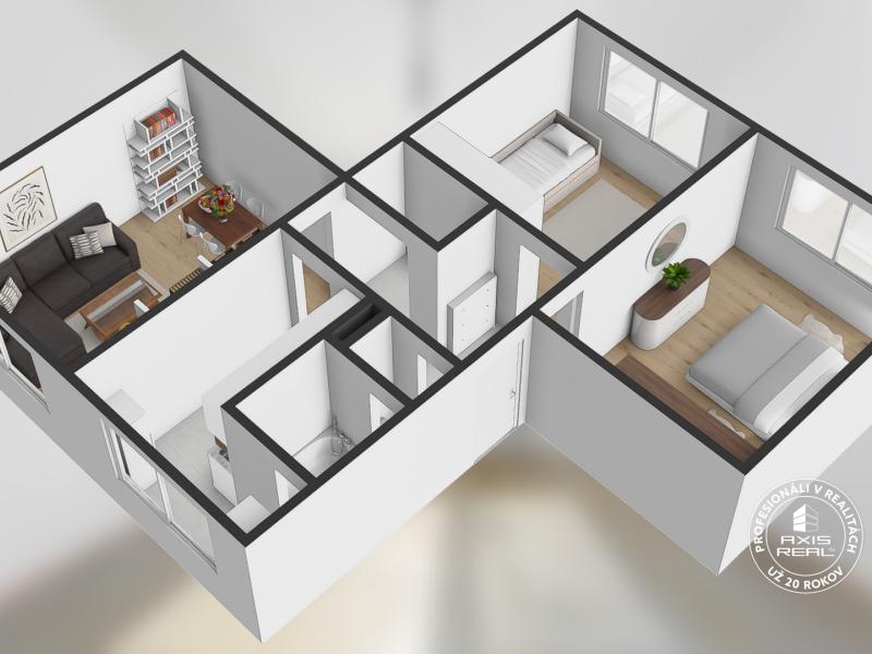   3-IZBOVÝ BYT RUŽINOV –  VEĽKÉ IZBY - Muškátova ulica