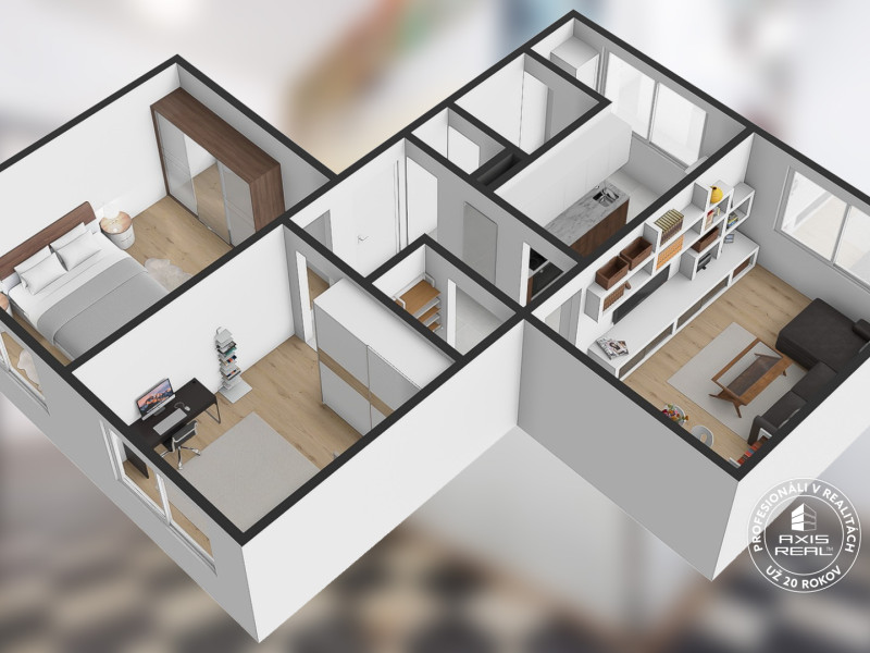   3-IZBOVÝ BYT RUŽINOV –  VEĽKÉ IZBY - Muškátova ulica