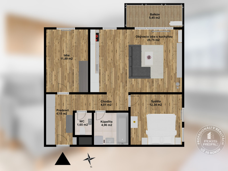  Pekný 3-izbový byt s KLIMATIZÁCIOU a PARKOVACÍM MIESTOM