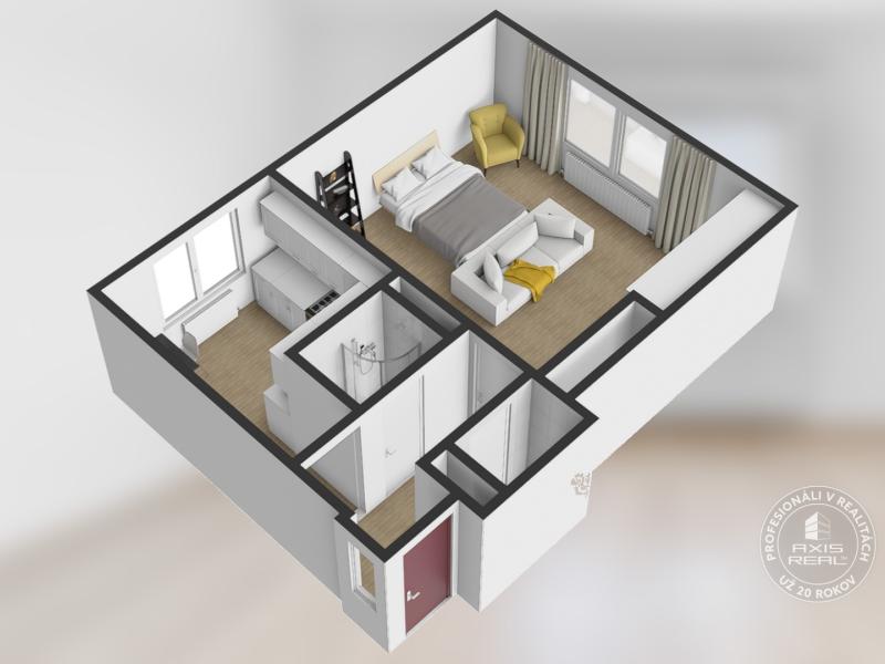  1-izb. byt, investičná príležitosť, BA NIVY Trenčianska ul