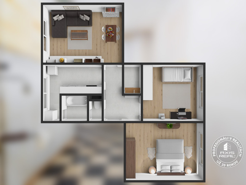   3-IZBOVÝ BYT RUŽINOV –  VEĽKÉ IZBY - Muškátova ulica