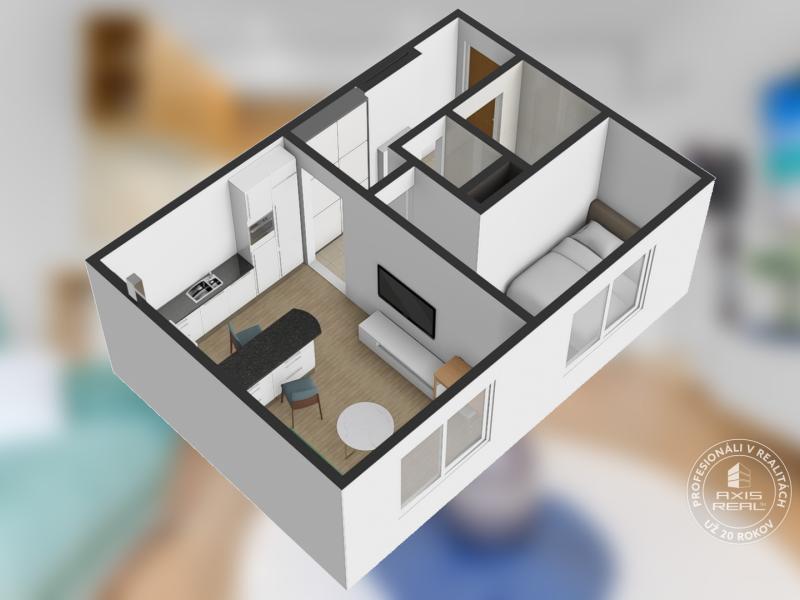  Zariadený 1,5-izbový byt, samostatná spálňa, Hronská 