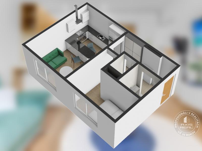  Zariadený 1,5-izbový byt, samostatná spálňa, Hronská 