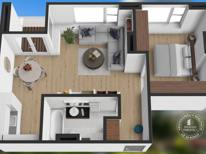  Moderný 2i apartmán, LODŽIA, PIVNICA, GARÁŽ, Panorama City