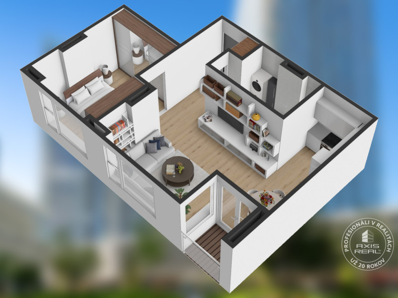  Moderný 2i apartmán, LODŽIA, PIVNICA, GARÁŽ, Panorama City