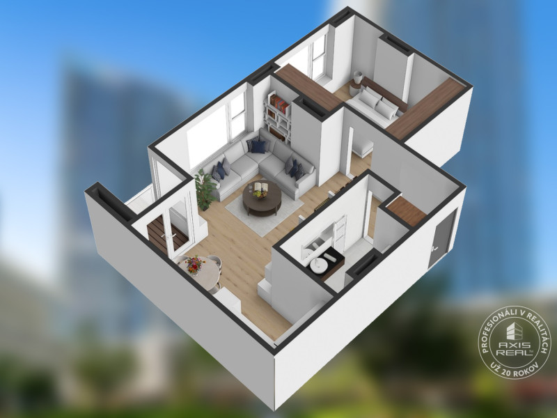  Moderný 2i apartmán, LODŽIA, PIVNICA, GARÁŽ, Panorama City