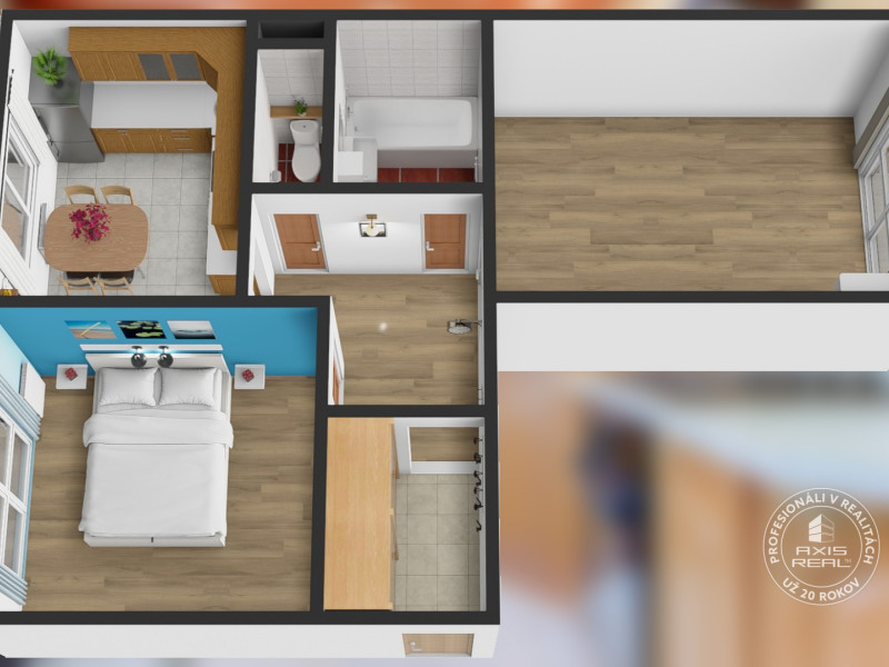  Pekný 2-izbový byt s DVOMI BALKÓNMI a KLIMATIZÁCIOU