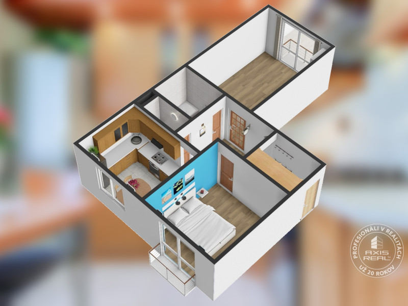  Pekný 2-izbový byt s DVOMI BALKÓNMI a KLIMATIZÁCIOU