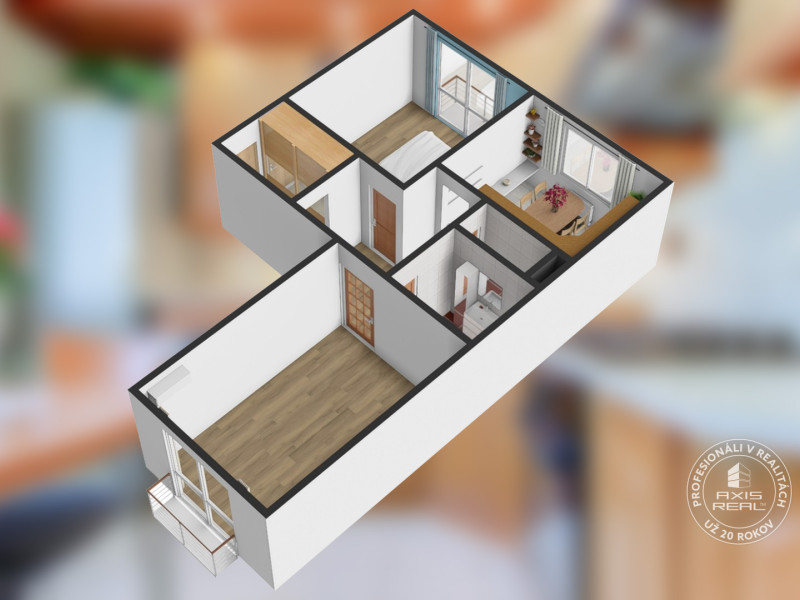  Pekný 2-izbový byt s DVOMI BALKÓNMI a KLIMATIZÁCIOU