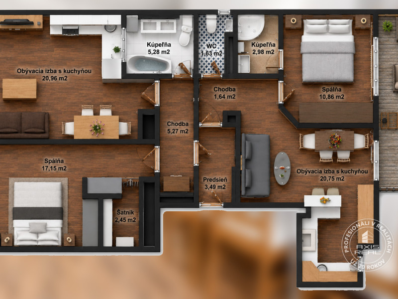  NICE 4-room apartment divided into TWO SEPARATE APARTMENTS