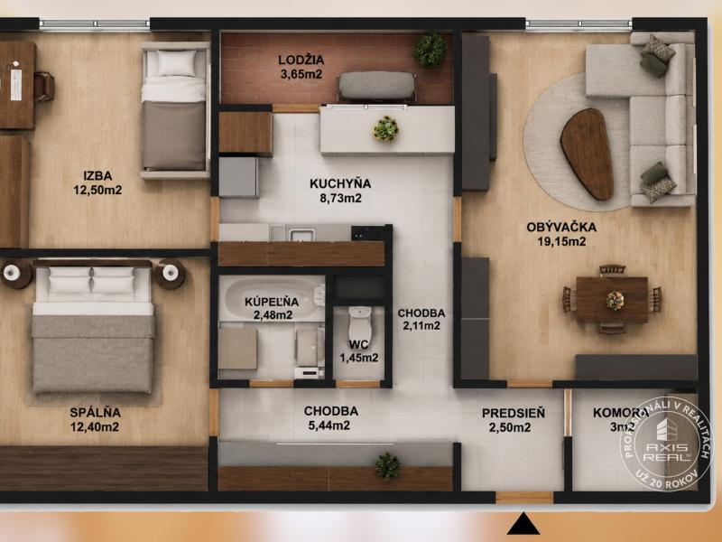  Tichý 3-izbový byt s LODŽIOU a ŠATNÍKOM v zeleni, DÚBRAVKA