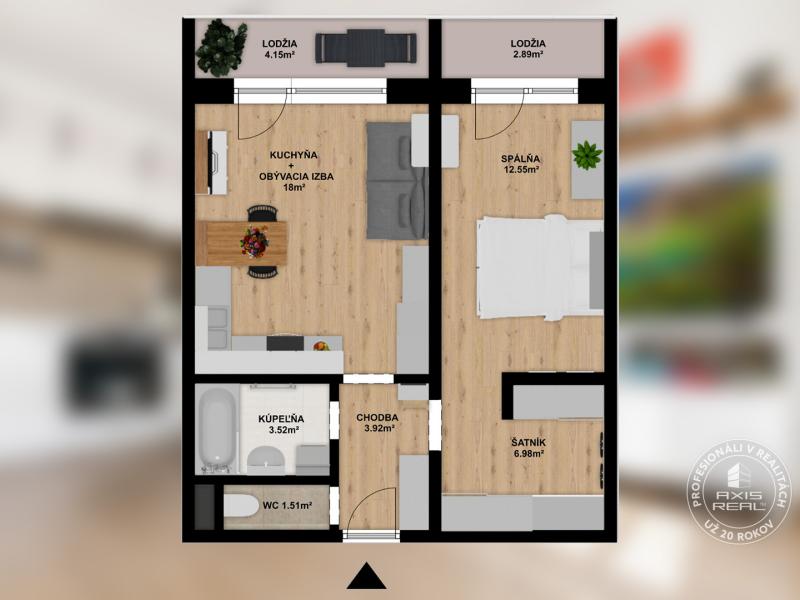 Miletičova 60 | 2 lodžie, šatník, klíma, výhľad downtown