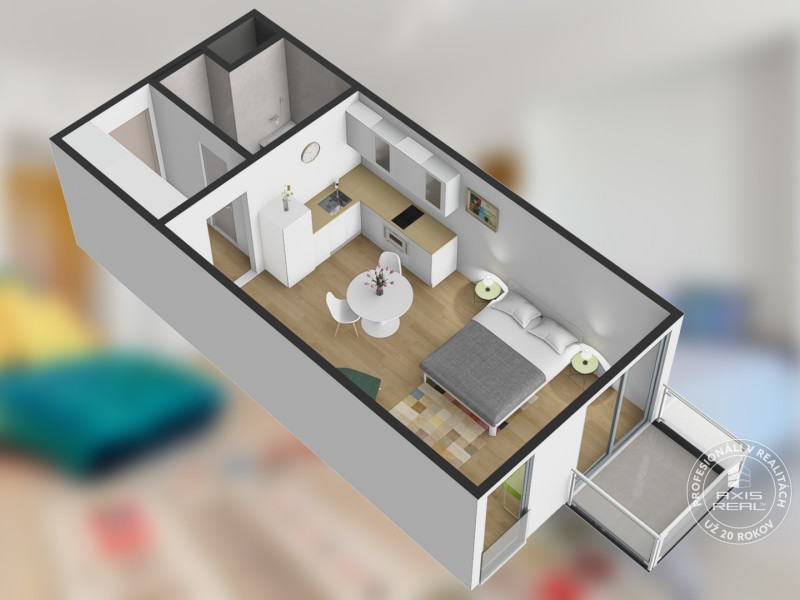  New 1-room apartment with a BALCONY and PARKING