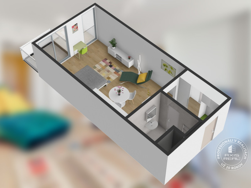  New 1-room apartment with a BALCONY and PARKING