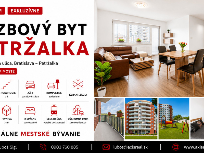  3-izbový byt, NOVOSTAVBA, BA V. Petržalka, Bosákova ul.