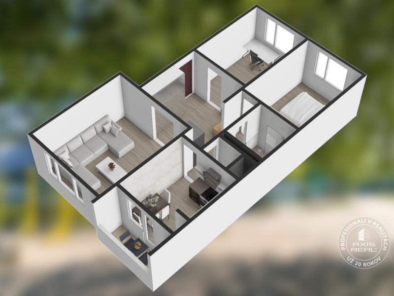  Krásny 3-izbový byt s LODŽINOU a PIVNICOU blízko Draždiak