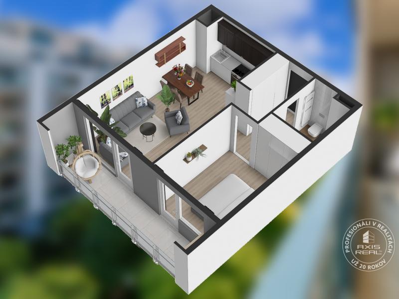  Krásny 2-izbový byt s VEĽKOU LODŽIOU v URBAN RESIDENCE