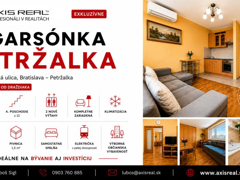 One bedroom apartment, Vígľašská, Bratislava