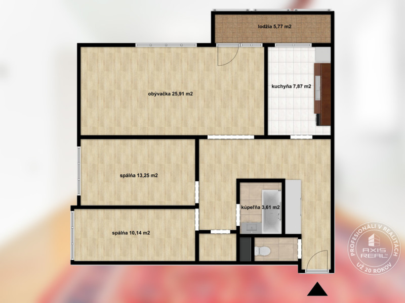  3-room apartment on Castle Hill, in original condition