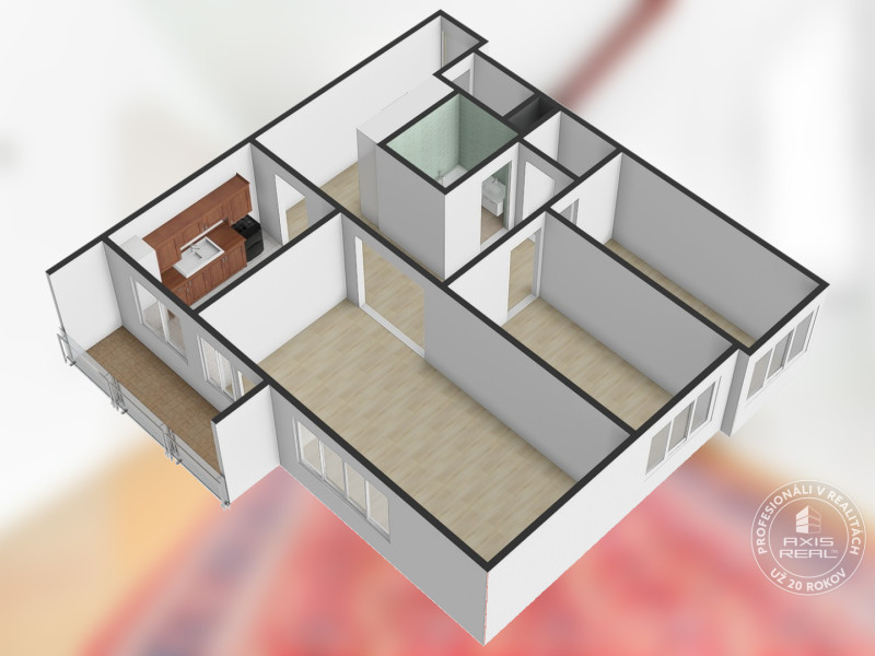 3-room apartment on Castle Hill, in original condition