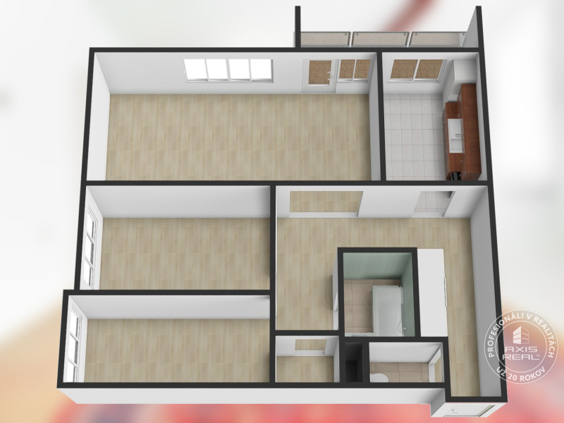  3-room apartment on Castle Hill, in original condition
