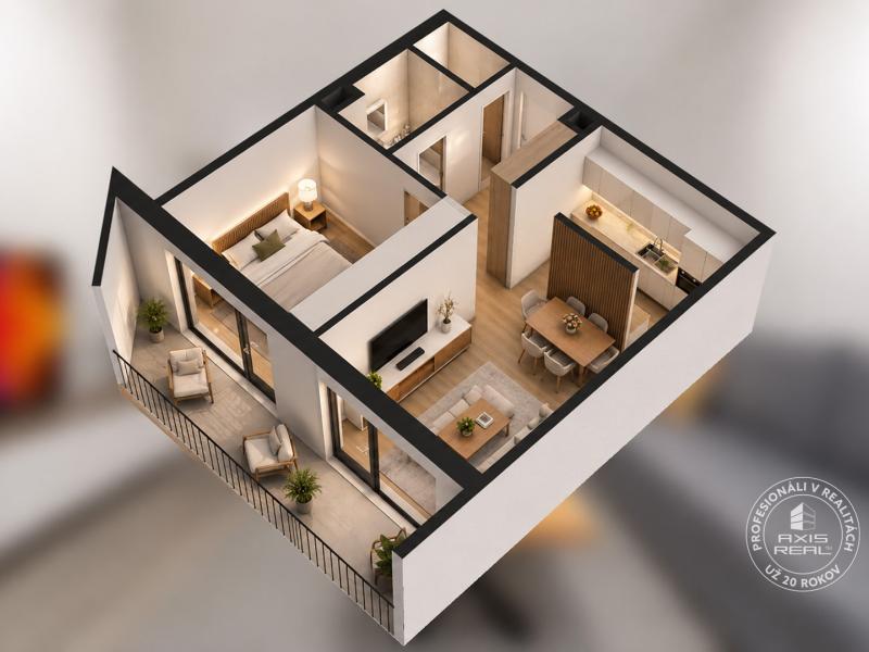  ZARIADENÝ 2-izbový byt s LODŽIOU, PARKOVANÍM a PIVNICOU