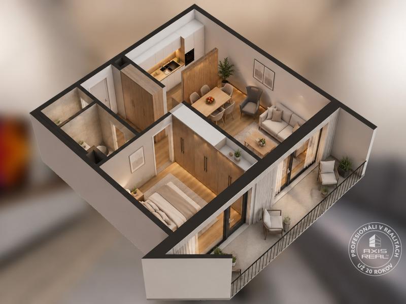  ZARIADENÝ 2-izbový byt s LODŽIOU, PARKOVANÍM a PIVNICOU