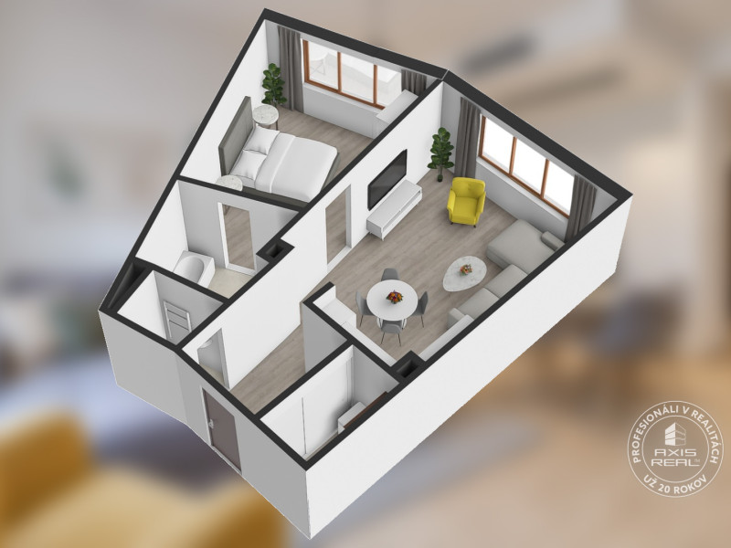  Elegantný zariadený 2i byt 60 m2 v City Gate, Laurinská ul