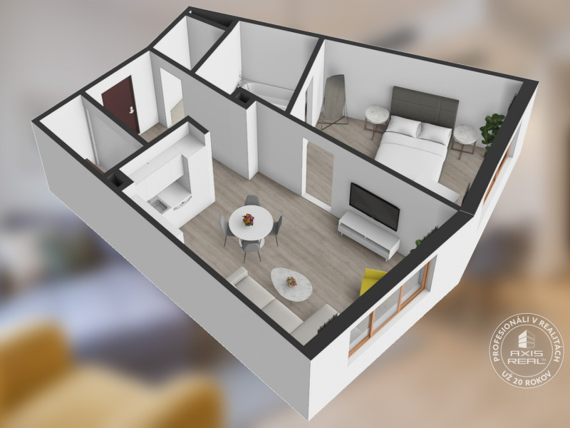  Elegantný zariadený 2i byt 60 m2 v City Gate, Laurinská ul
