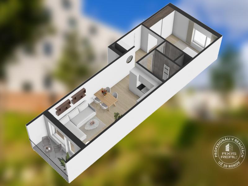   Úplne nový ELEGANTNÝ 2-izbový byt s LODŽIOU a PARKOVANÍM