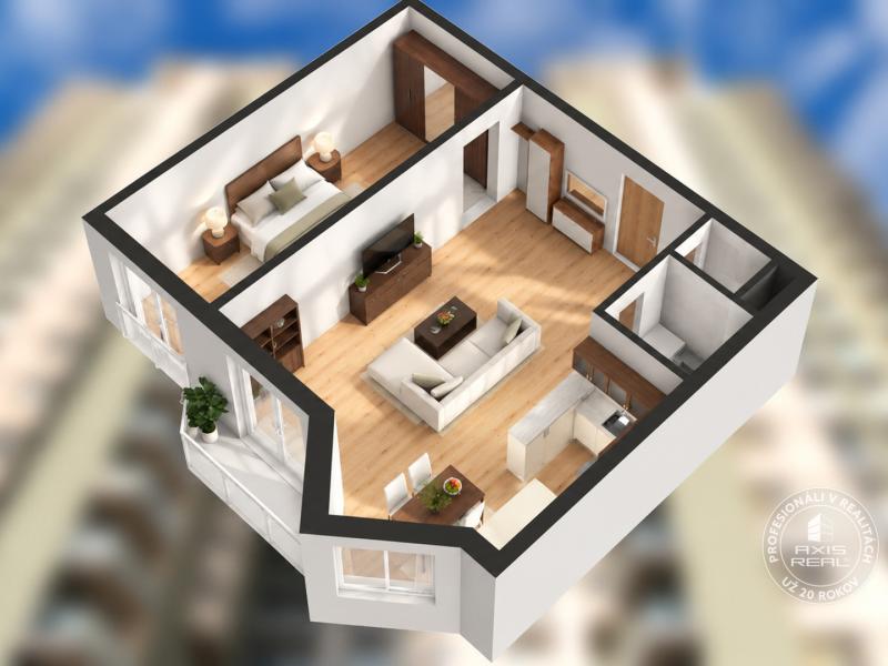  Priestranný 2-izbový byt 65 m², DVE VEŽE, Bosákova 
