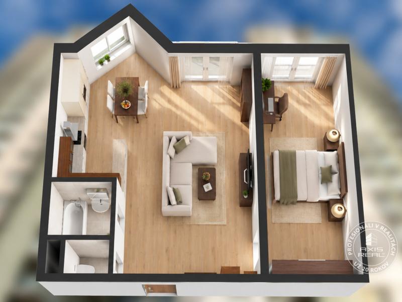  Priestranný 2-izbový byt 65 m², DVE VEŽE, Bosákova 